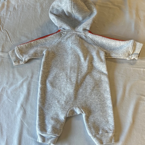 OshKosh B'gosh Gray and Red Hooded Footie Bunting Bag - Picture 3 of 3
